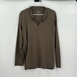 Raffi‎ long sleeve quarter zip brown large